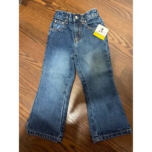 Vintage 1990's Sprockets Girls Denim Jeans Boot Cut Flower Rivets Size 3